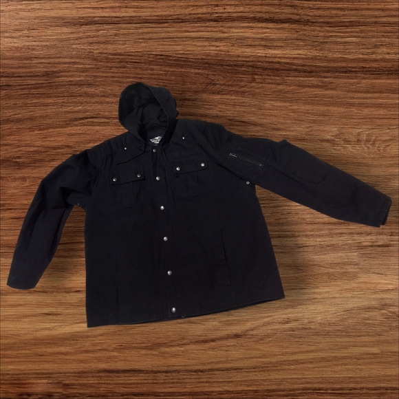 Harley Davidson 97429 Grind Hooded Workwear Black Casual Jacket  Men Size 3XL - Picture 3 of 16